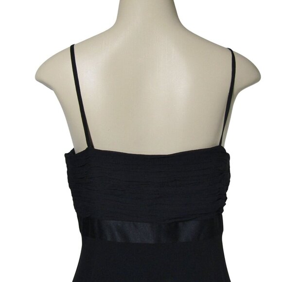 VTG Y2K SLIP DRESS BABY DOLL 100% Silk Black Whimsigoth Fairy LBD Loft Dress 8 - Picture 6 of 11